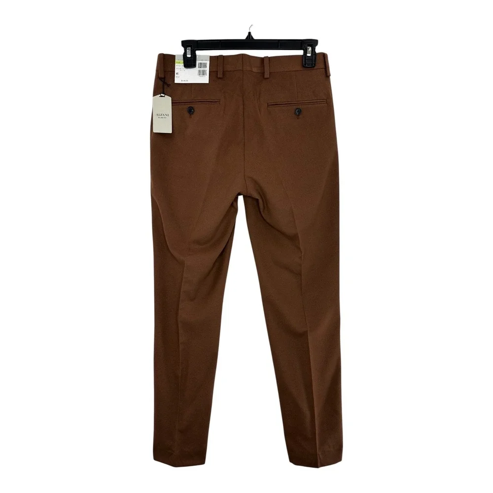 Alfani Slim Fit Dress Pants Men's 30x30 Vicuna Brown Office Career Casual